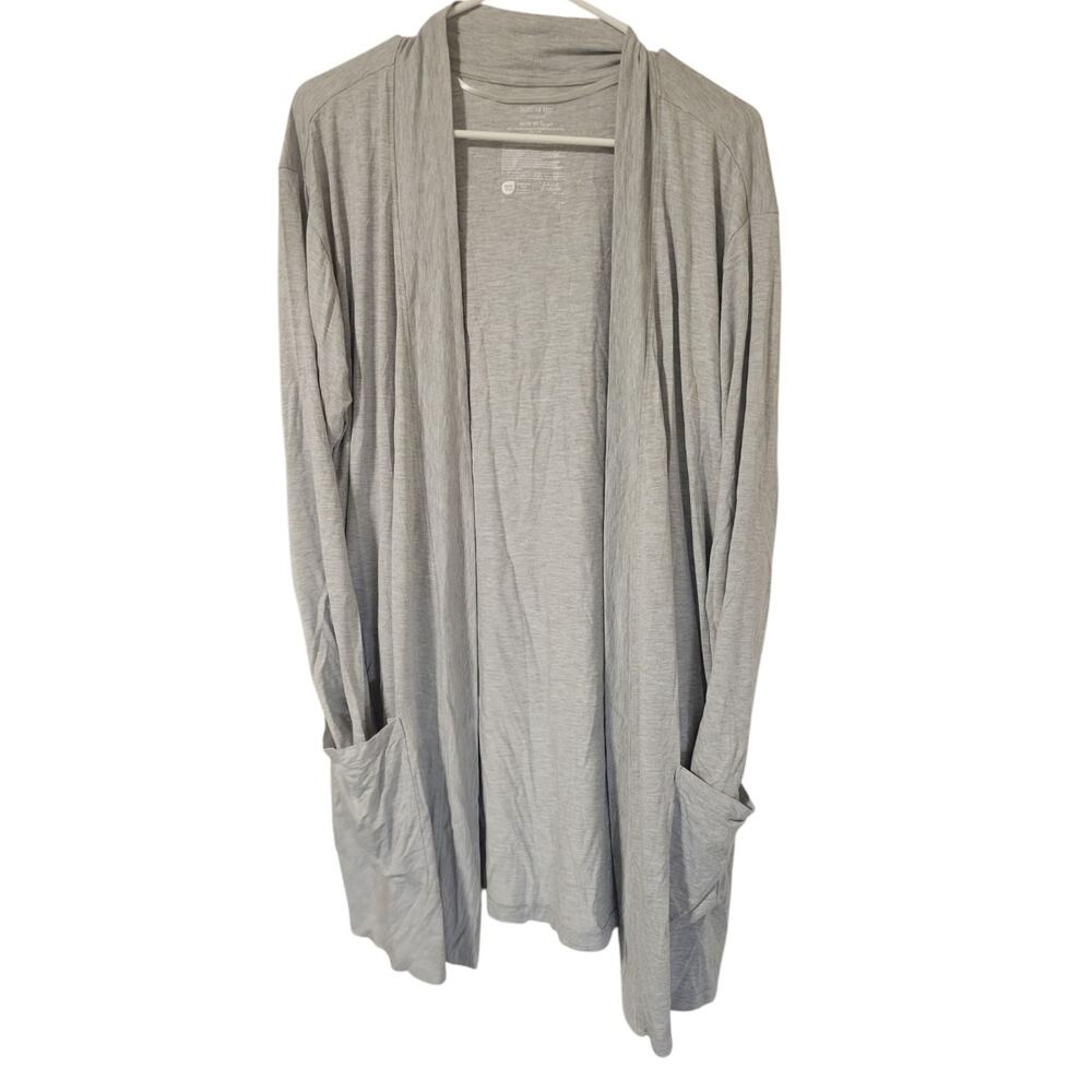 State Of Day Gray Light Weight Pocket Cardigan Robe 93% Modal Size XL